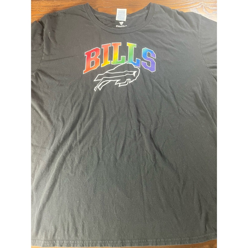Buffalo Bills NFL Pride Rainbow Logo Tee Shirt Sz XXL